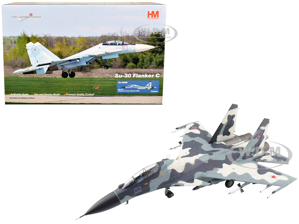 Sukhoi Su-30MK Flanker-C Fighter Aircraft "Russia Air Force Moscow" (2009) "Air Power Series" 1/72 Diecast Model by Hobby Master