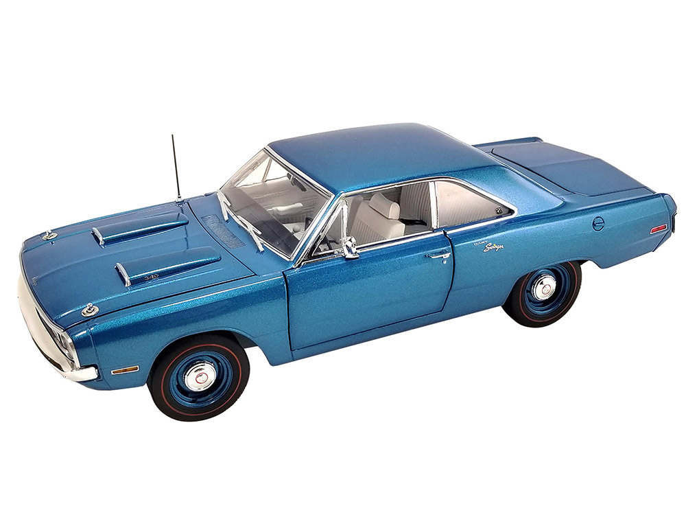 1970 Dodge Dart Swinger Blue Metallic with White Interior Limited Edition to 276 pieces Worldwide 1/18 Diecast Model Car by ACME