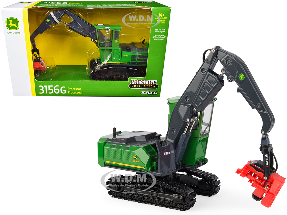 Image of John Deere 3156G Processor with HTH624C Waratah Processing Head "Prestige Collection" 1/50 Diecast Model by ERTL TOMY