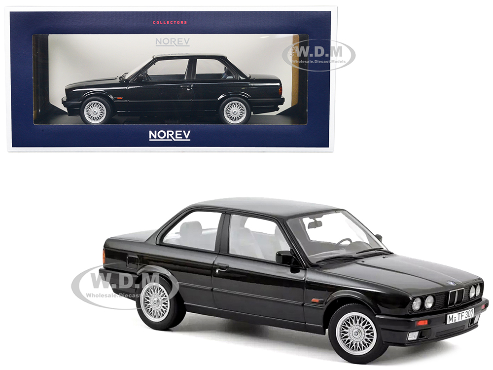 1988 BMW 325i Diamond Black Metallic 1/18 Diecast Model Car by Norev