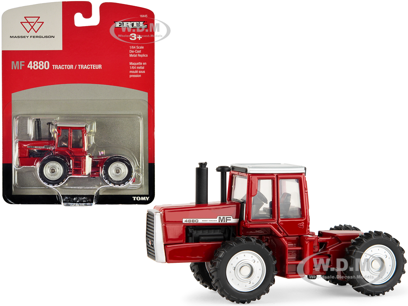 Massey Ferguson 4880 Tractor Red with Silver Top 1/64 Diecast Model by ERTL TOMY