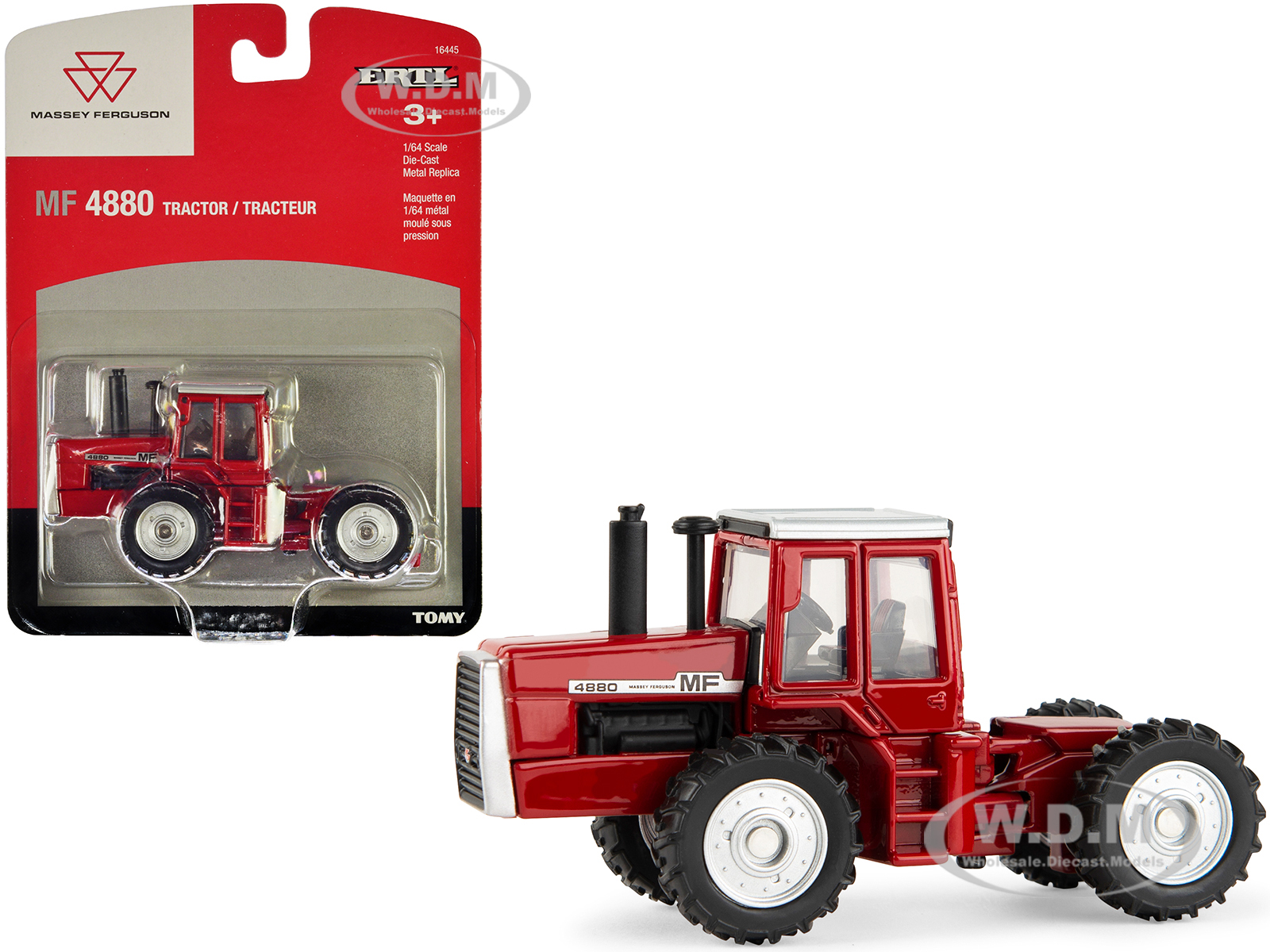 Massey Ferguson 4880 Tractor Red With Silver Top 1/64 Diecast Model By ERTL TOMY