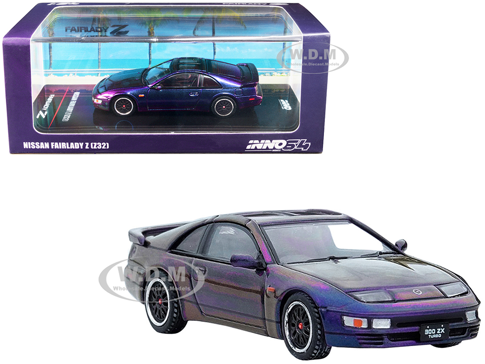 Nissan Fairlady Z (Z32) RHD (Right Hand Drive) Midnight Purple II Metallic Hong Kong Ani-Com and Games 2022 Event Edition 1/64 Diecast Model Car by Inno Models