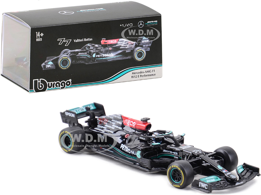 Mercedes-AMG F1 W12 E Performance #77 Valtteri Bottas Petronas Formula One Team Formula One F1 (2021) 1/43 Diecast Model Car by Bburago