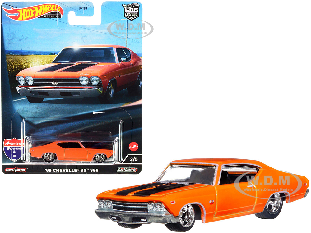 1969 Chevrolet Chevelle SS 396 Orange with Black Stripes 