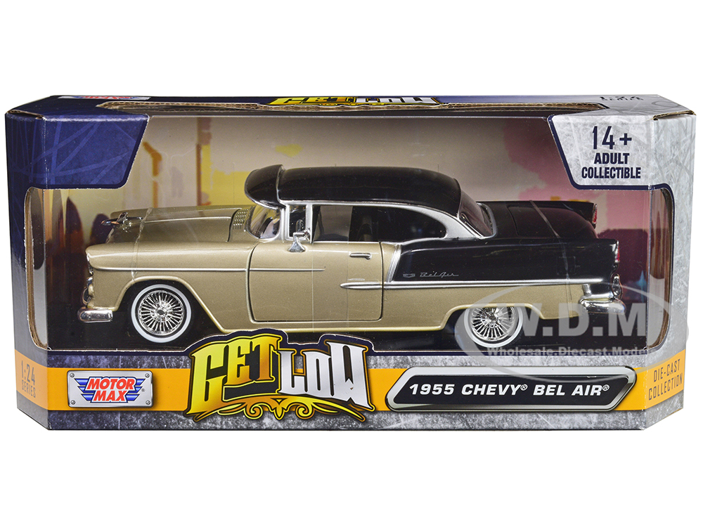 1955 Chevrolet Bel Air Lowrider Hard Top Beige Metallic and Black 