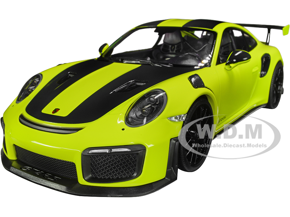 2018 Porsche 911 GT2RS (991.2) Weissach Package Bright Green with Carbon Stripes and Black Magnesium Wheels Limited Edition to 330 pieces Worldwide 1
