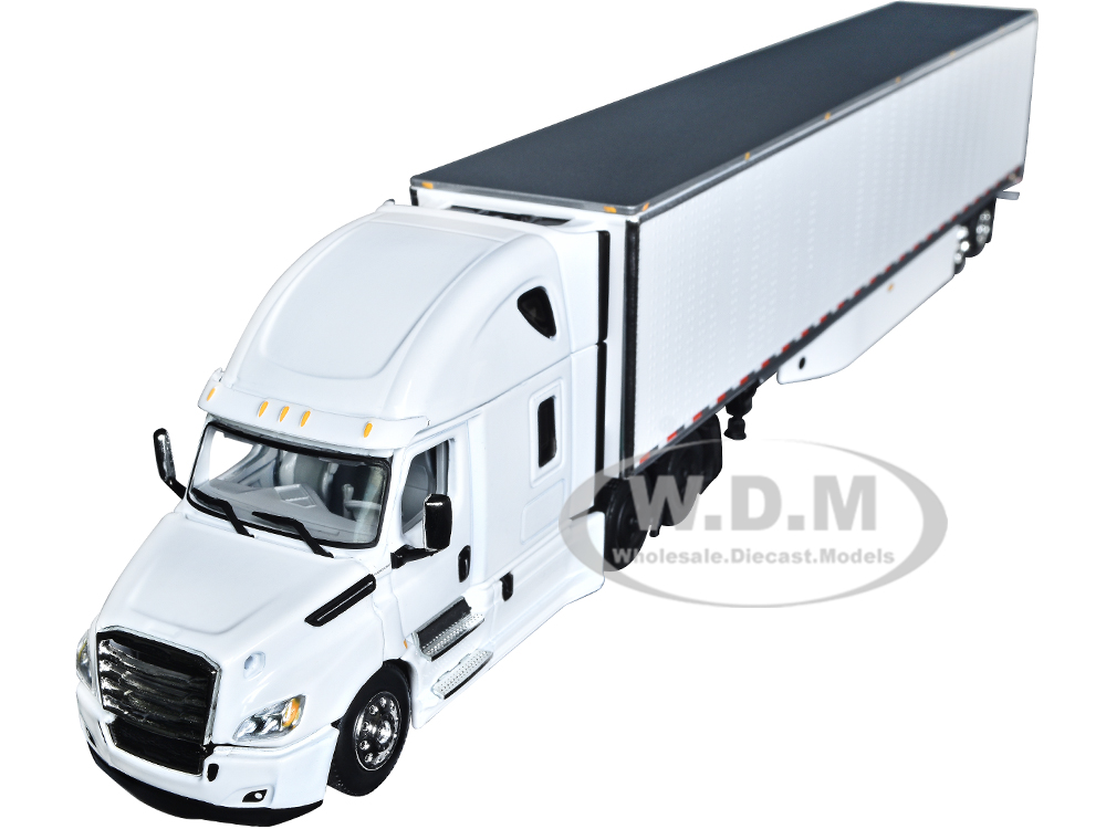 2018 Freightliner Cascadia High Roof Sleeper Cab with 53 Utility Refrigerated Trailer White 1/64 Diecast Model by DCP/First Gear