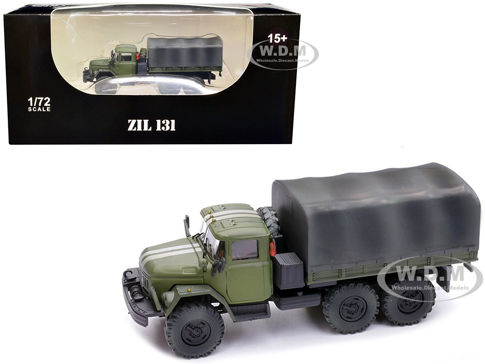 ZIL 131 Cargo Truck Green with White Stripes "Ukrainian Ground Forces" 1/72 Diecast Model by Legion