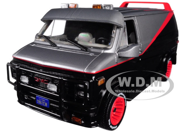 Brand new 1:24 scale diecast model of 1983 GMC Vandura "The A-Team" (1983-1987) TV Series diecast model by Greenlight.Limited edition.Opening doors.Brand new box.Chrome accents.Real rubber tires.True-to-scale detail.Themed packaging.Authentic decoration.Detailed interior exterior.Made of diecast with some plastic parts.Dimensions approximately L-7 W-3 H-3 inches.