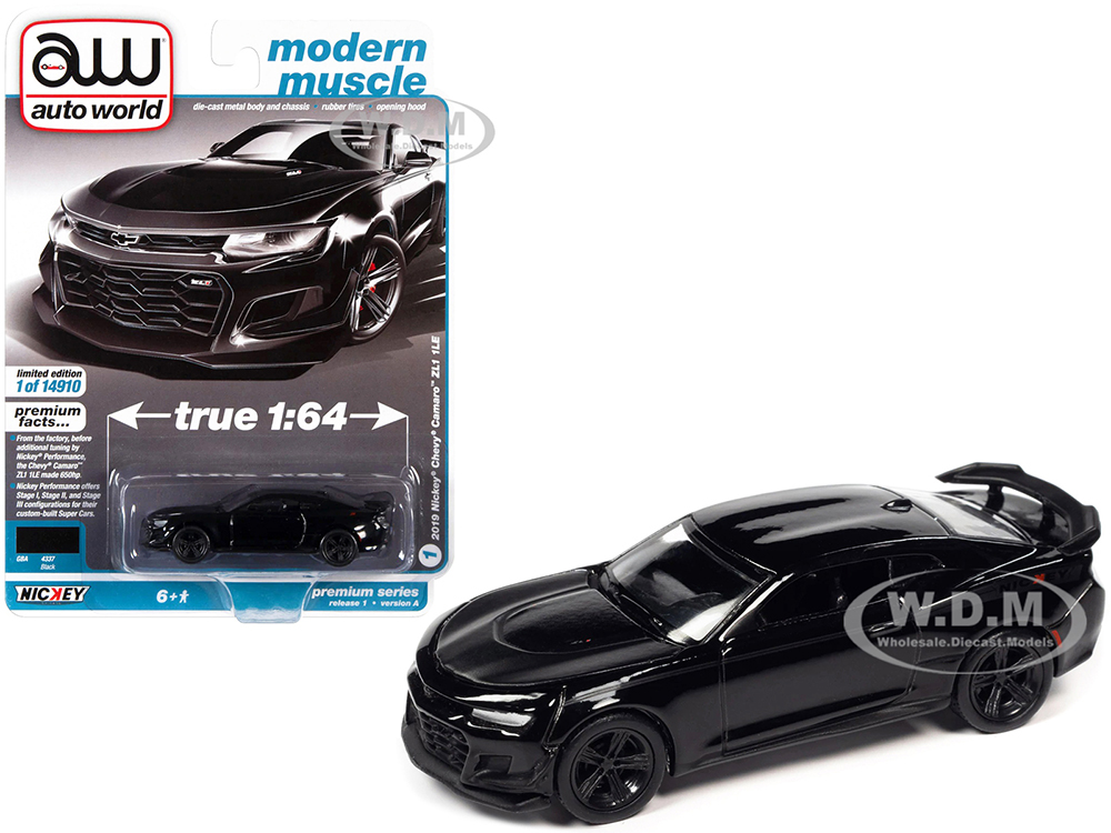 2019 Chevrolet Camaro Nickey ZL1 1LE Black with Matt Black Hood and Stripes 