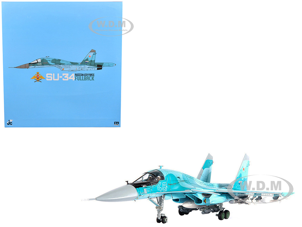 Sukhoi SU-34 Fullback Fighter Aircraft "Russian Air Force Ramenskoye" (2011) 1/72 Diecast Model by JC Wings