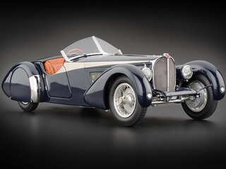 1938 Bugatti 57 SC Corsica Roadster Blue With Crocodile Leather Interior Limited Edition to 3000pc Worldwide 1/18 Diecast Model Car by CMC