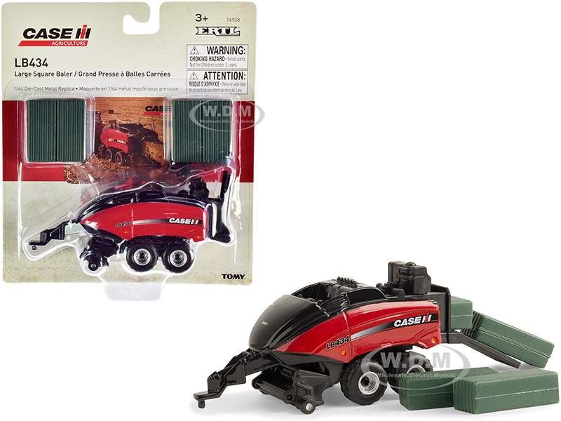 Image of Case IH LB434 Large Square Baler with 4 Bales "Case IH Agriculture" 1/64 Diecast Model by ERTL TOMY