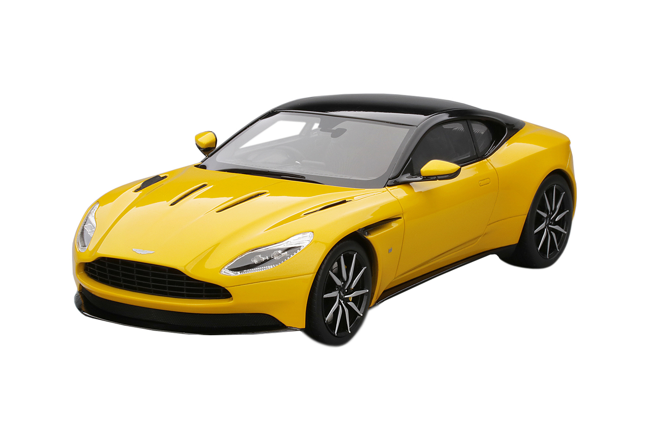 Image of Aston Martin DB11 Sunburst Yellow with Black Top Limited Edition to 999 pieces Worldwide 1/18 Model Car by Top Speed