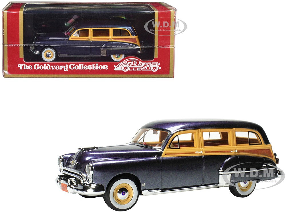1949 Oldsmobile 88 Station Wagon Nightshade Blue with Cream and Woodgrain Sides and Red Interior Limited Edition to 240 pieces Worldwide 1/43 Model C