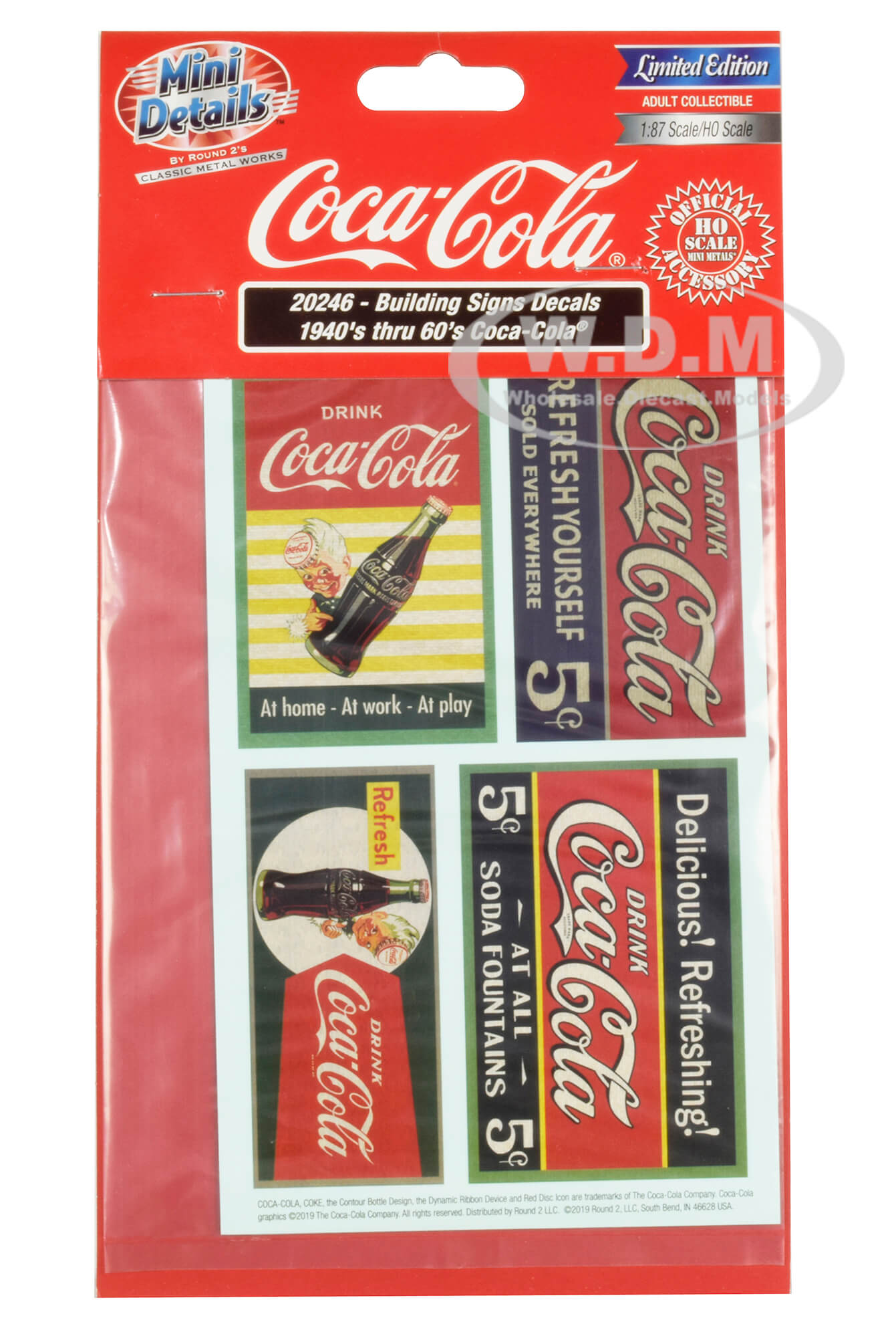 1940s Thru 60s "Coca-Cola" Building Signs Decals for 1/87 (HO) Scale Models by Classic Metal Works