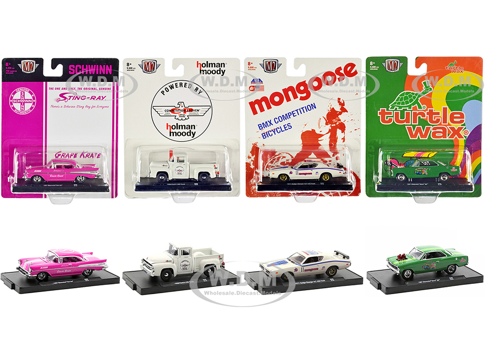 "Auto-Drivers" Set of 4 pieces in Blister Packs Release 90 Limited Edition to 9600 pieces Worldwide 1/64 Diecast Model Cars by M2 Machines