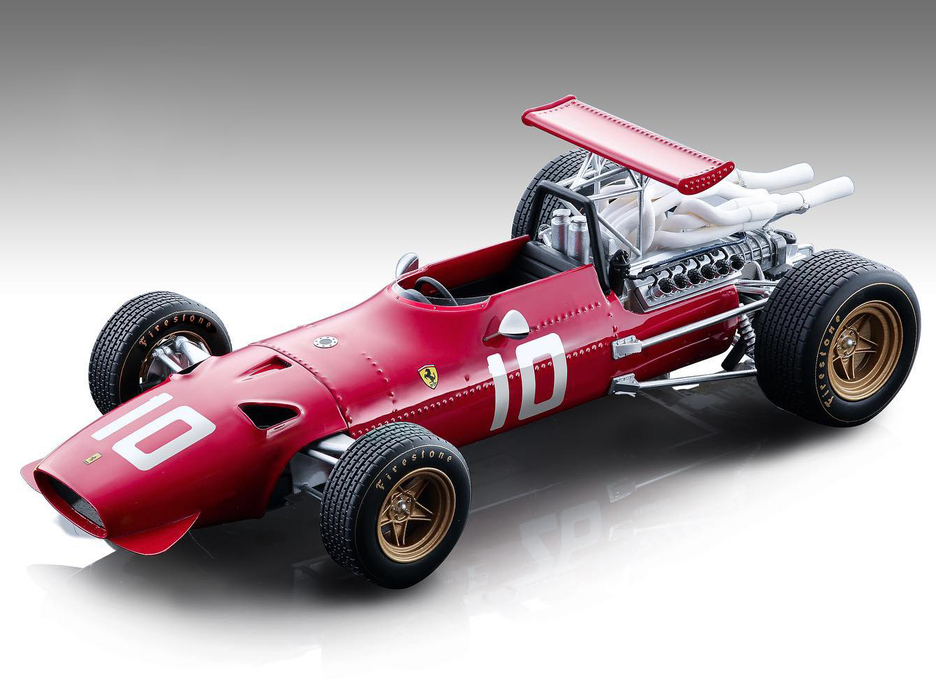 Image of Ferrari 312 F1/68 10 Jacky Ickx Formula One Dutch Grand Prix (1968) "Mythos Series" Limited Edition to 155 pieces Worldwide 1/18 Model Car by Tecnomo