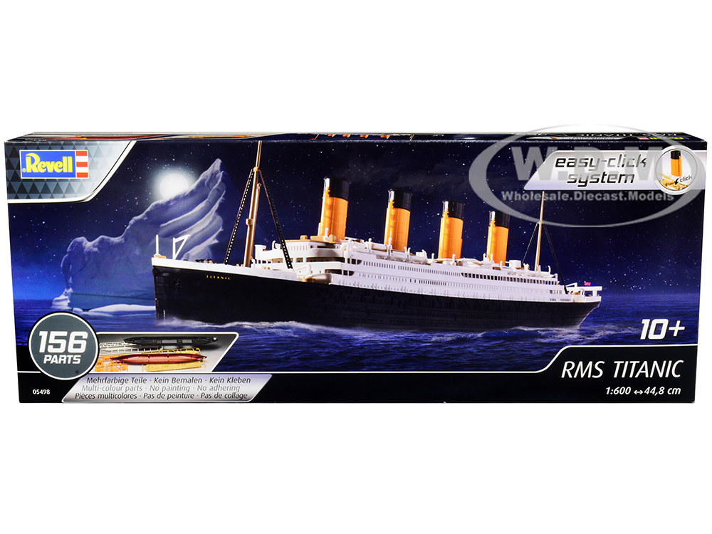 Level 2 Easy Click Model Kit RMS Titanic Passenger Liner Ship 1/600 Scale Model by Revell