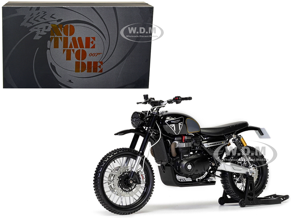 Triumph Scrambler 1200 (Matera) Motorcycle Black James Bond 007 "No Time To Die" (2021) Movie Diecast Motorcycle Model by Corgi