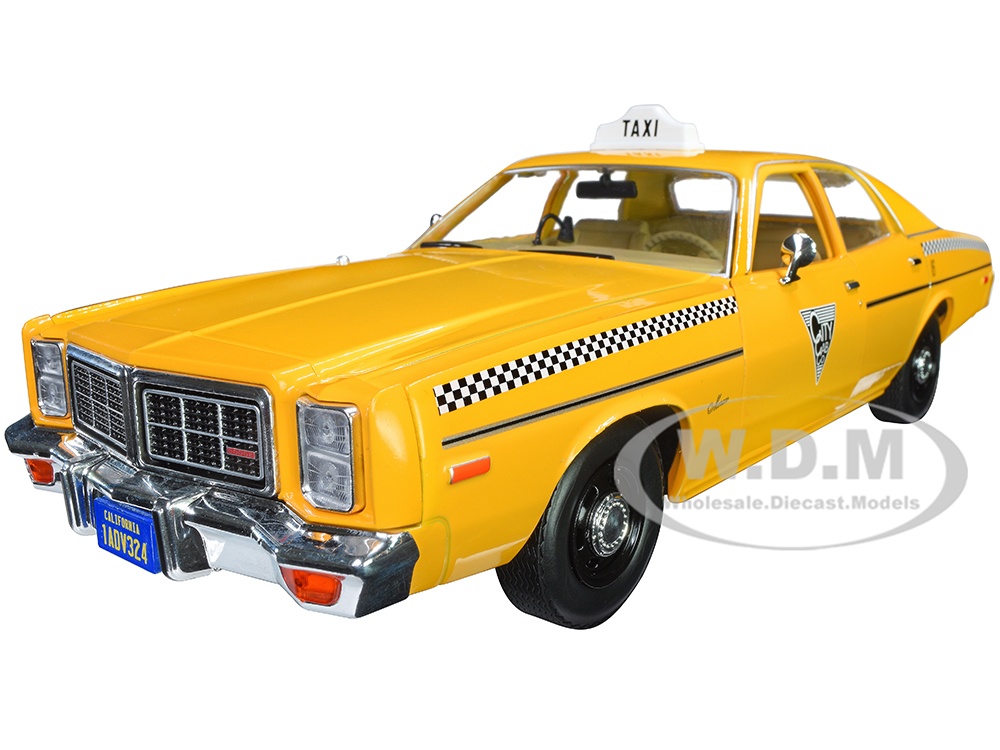 1978 Dodge Monaco Taxi "City Cab Co." Yellow "Rocky III" (1982) Movie 1/18 Diecast Model Car by Greenlight