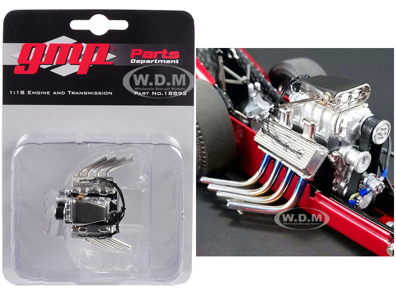 Engine And Transmission Pack Replica From "tommy Ivos Barnstormer" Vintage Dragster 1/18 Model By Gmp