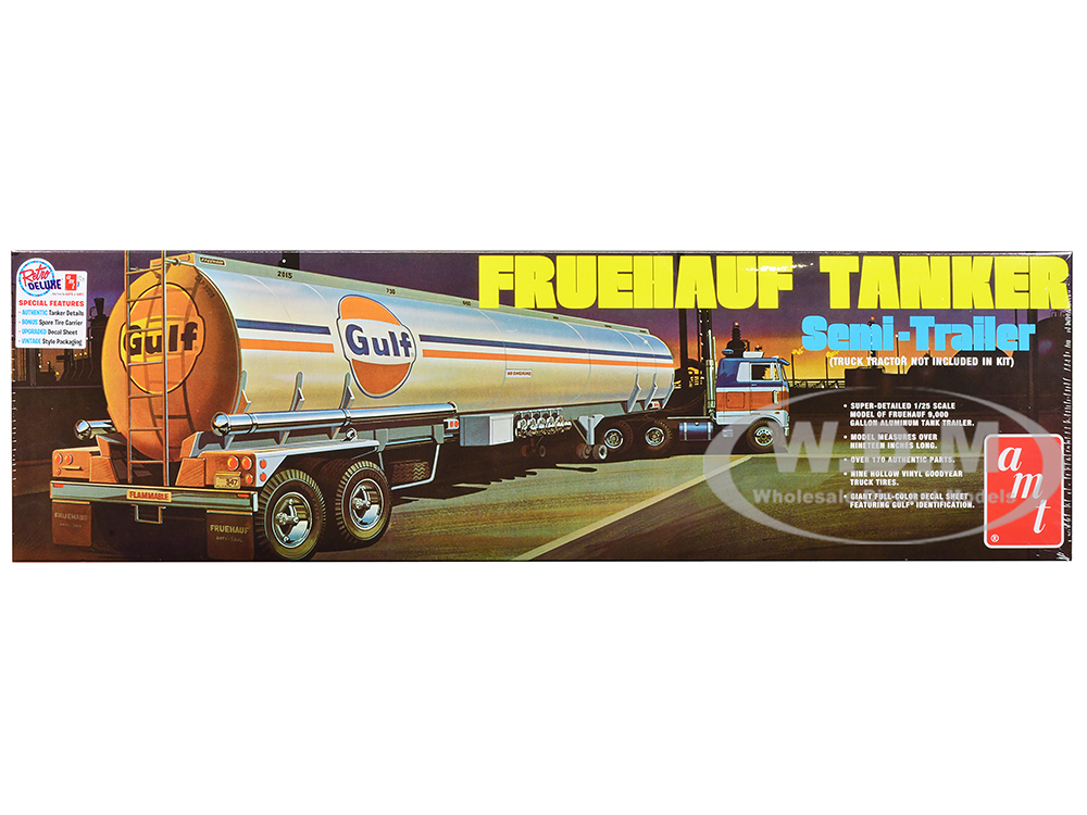 Skill 3 Model Kit Fruehauf Tanker Trailer "Gulf Oil" 1/25 Scale Model by AMT