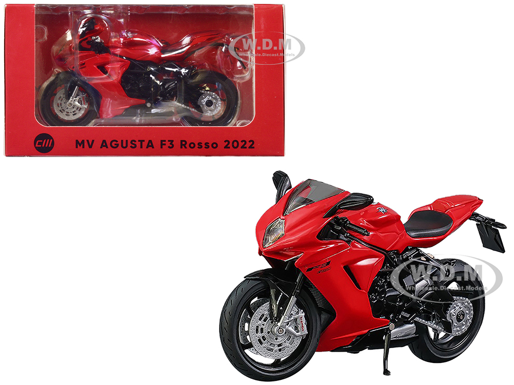 2022 MV Agusta F3 Rosso Motorcycle Red 1/18 Diecast Model By CM Models