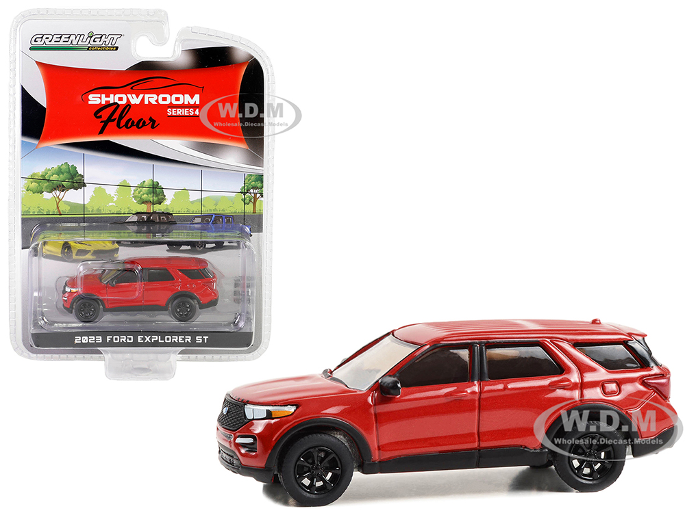 2023 Ford Explorer ST Rapid Red Metallic "Showroom Floor" Series 4 1/64 Diecast Model Car by Greenlight
