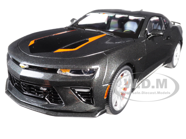 Image of 2017 Chevrolet Camaro SS Nightfall Gray Metallic 50th Anniversary Limited Edition to 1002pc 1/18 Diecast Model Car by Autoworld