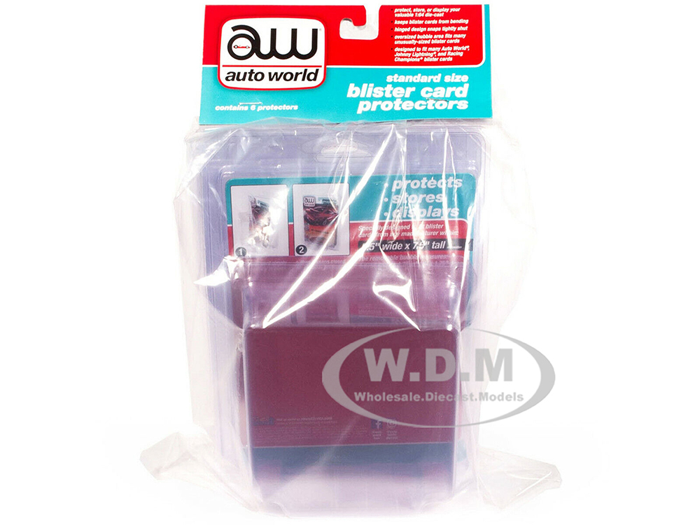 Standard Size 6 Blister Card Protectors for 1/64 Scale Blister Cards by Auto World