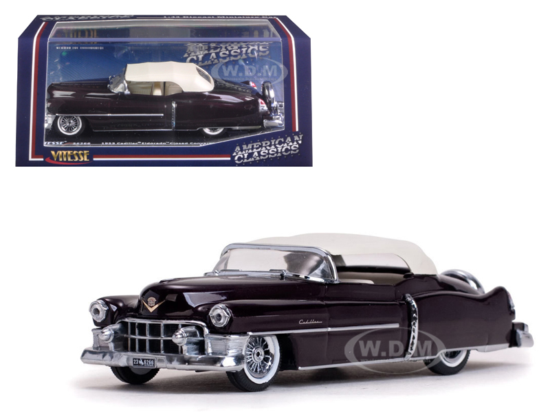 1953 Cadillac Closed Convertible Maroon 1/43 Diecast Model Car by Vitesse