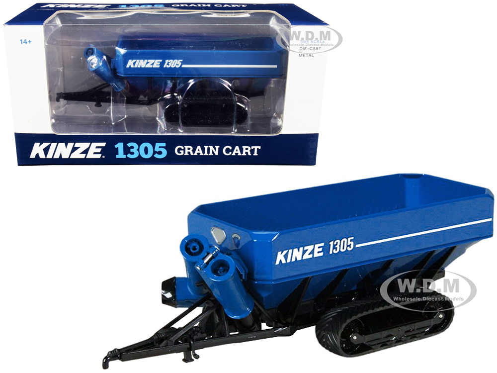 Kinze 1305 Grain Cart with Tracks Blue 1/64 Diecast Model by SpecCast