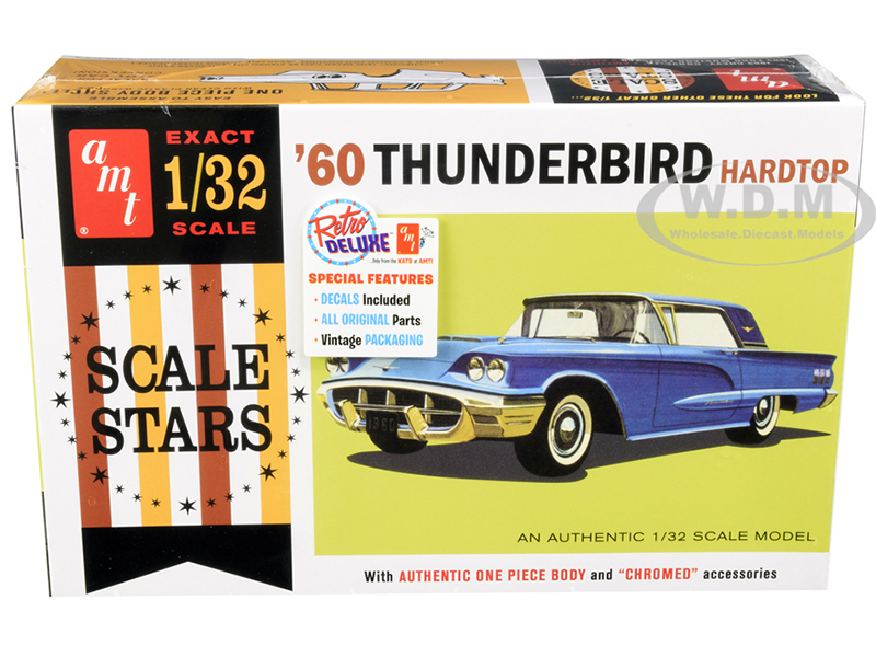 Skill 2 Model Kit 1960 Ford Thunderbird Hardtop "Scale Stars" 1/32 Scale Model by AMT