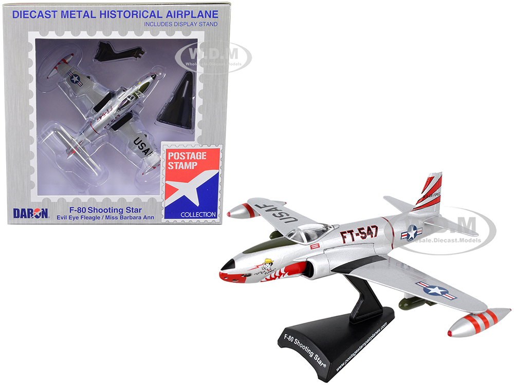 Lockheed F-80 Shooting Star Fighter Aircraft "Evil Eye Fleagle - Miss Barbara Ann" United States Air Force 1/96 Diecast Model Airplane by Postage Sta