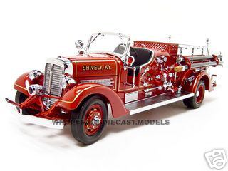 1938 Ahrens Fox Vc Fire Engine Truck Red With Accessories 1/24 Diecast Model By Road Signature