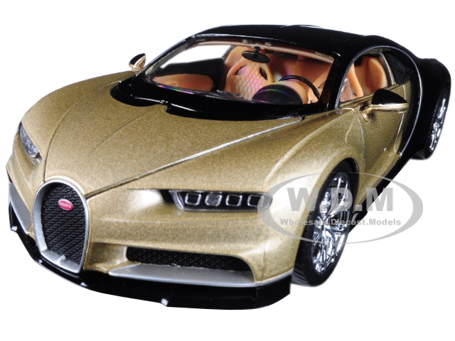 Bugatti Chiron Gold / Black 1/24 - 1/27 Diecast Model Car by Welly