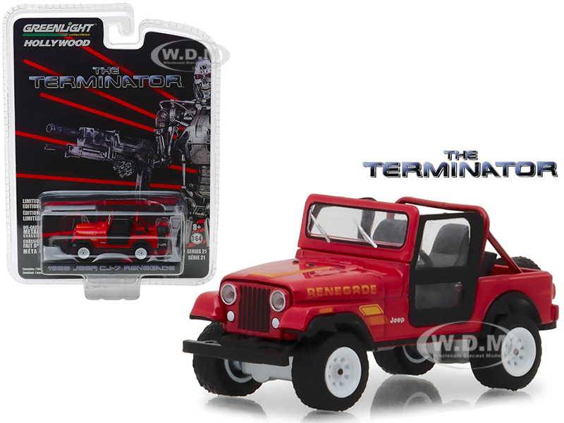 1983 Jeep Cj-7 Renegade Red (sarah Connors) "the Terminator" (1984) Movie "hollywood" Series 21 1/64 Diecast Model Car By Greenlight