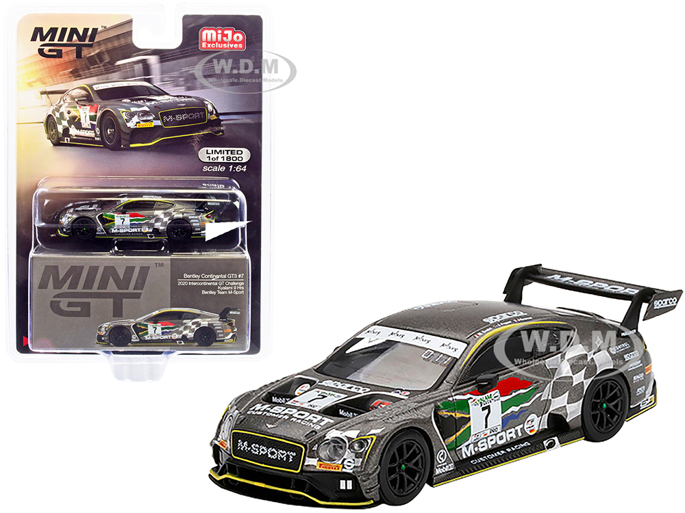 Bentley Continental GT3 RHD (Right Hand Drive) #7 Bentley Team M-Sport Kyalami 9 Hours Intercontinental GT Challenge (2020) Limited Edition to 1800 pieces Worldwide 1/64 Diecast Model Car by True Scale Miniatures