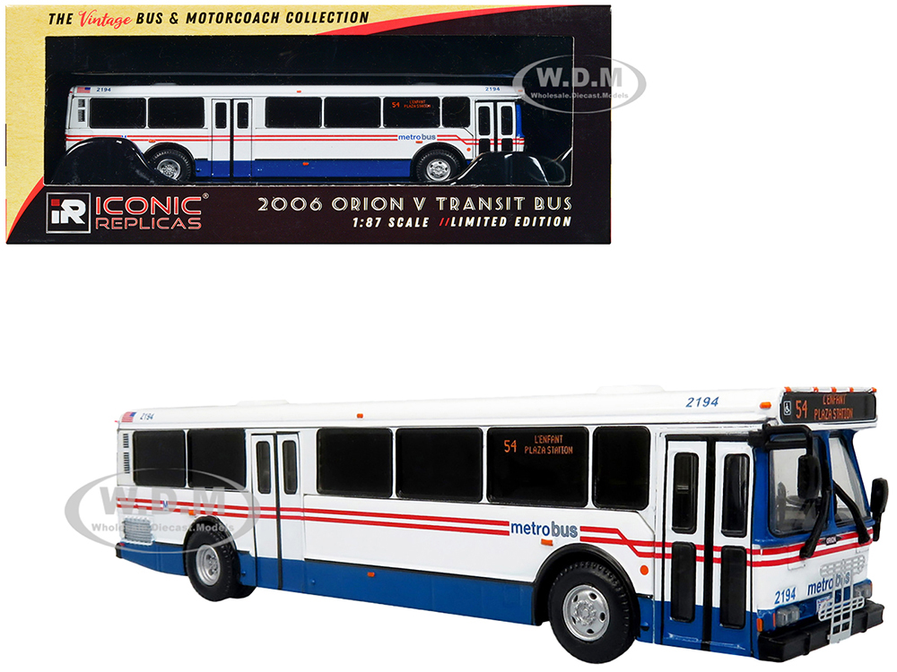 2006 Orion V Transit Bus WMATA Washington "54 LEnfant Plaza Station" Limited Edition "The Vintage Bus and Motorcoach Collection" 1/87 (HO) Diecast Mo