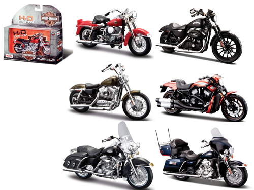 Harley Davidson Motorcycle 6pc Set Series 33 1/18 Diecast Models By Maisto