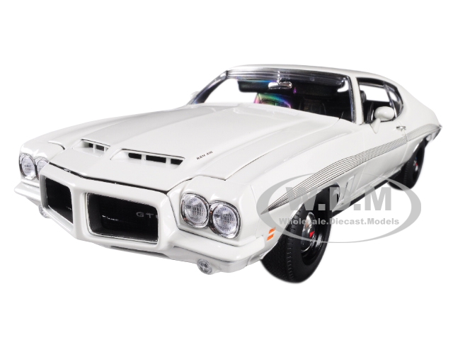 Image of 1972 Pontiac LeMans GTO Cameo White with Black Stripes Limited Edition to 402 pieces Worldwide 1/18 Diecast Model Car by Acme