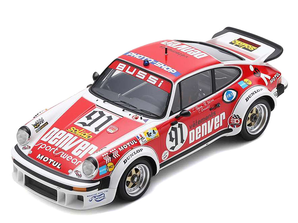 Porsche 934 #91 Christian Bussi - Bernard Salam - Cyril Grandet ASA Cachia 24 Hours of Le Mans (1980) with Acrylic Display Case 1/18 Model Car by Spark
