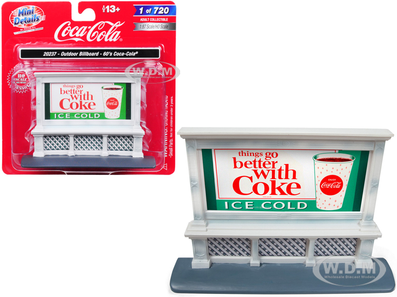 Outdoor Billboard 60s "coca Cola" For 1/87 (ho) Scale Models By Classic Metal Works