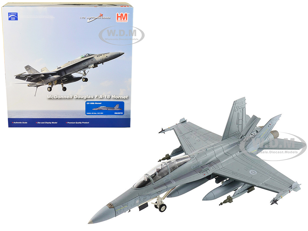 McDonnell Douglas CF-188b Hornet Fighter Aircraft "425 Squadron Canadian Armed Forces (CAF)" (2004) "Air Power Series" 1/72 Diecast Model by Hobby Ma