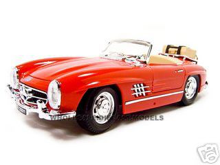 1957 Mercedes 300sl Touring Convertible Red 1/18 Diecast Model Car By Bburago