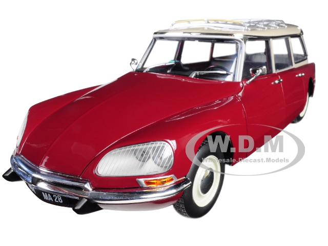 Image of 1970 Citroen Break 21 with Roof Rack Burgundy 1/18 Diecast Model Car by Norev