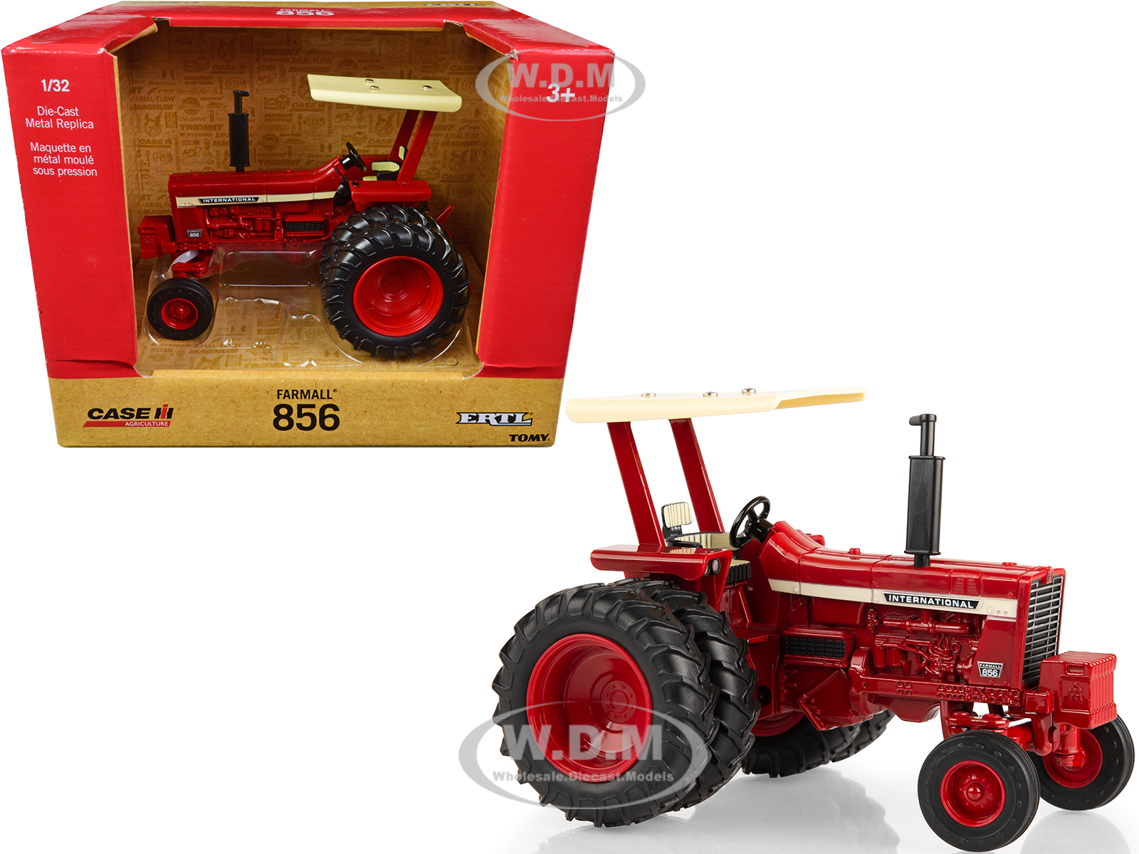 Farmall 856 Tractor with Canopy Red with Dual Wheels "Case IH Agriculture" Series 1/32 Diecast Model by ERTL TOMY