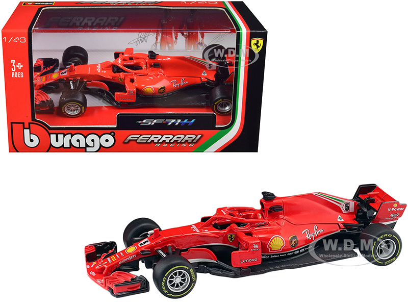 Ferrari Racing SF71H #5 Sebastian Vettel F1 Formula One (2018) 1/43 Diecast Model Car by Bburago